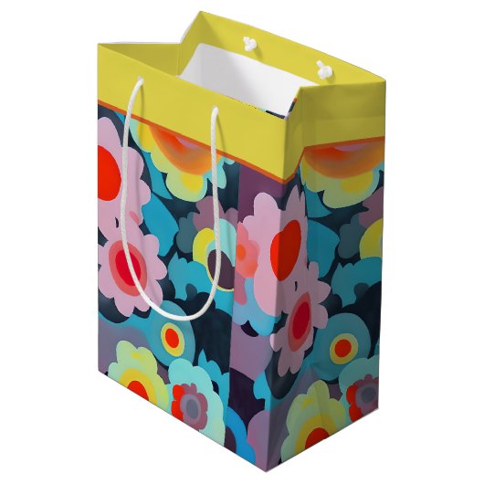 レトロモダン花中抱き枕 ミディアムペーパーバッグ (裏面アングル)