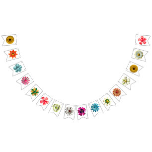 レトロモダン花春夏庭園の結婚式 バンティングフラッグ