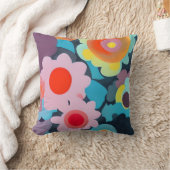 レトロモダン花 クッション (ブランケット)