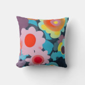 レトロモダン花 クッション (正面)