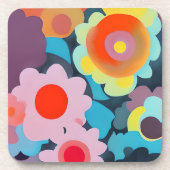 レトロモダン花 コースター (正面)