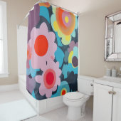 レトロモダン花 シャワーカーテン (インサイチュ)