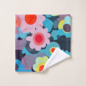 レトロモダン花 バスタオルセット (ウォッシュタオル)