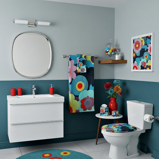 レトロモダン花 バスタオルセット