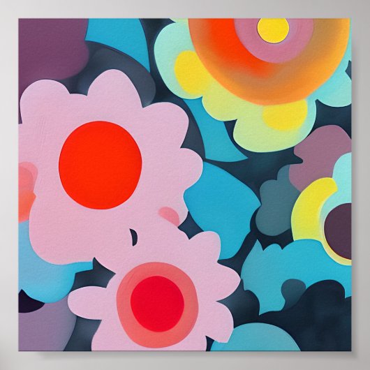 レトロモダン花 ポスター (正面)