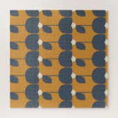 レトロモダン花：北欧の幾何学的。 ジグソーパズル (横)