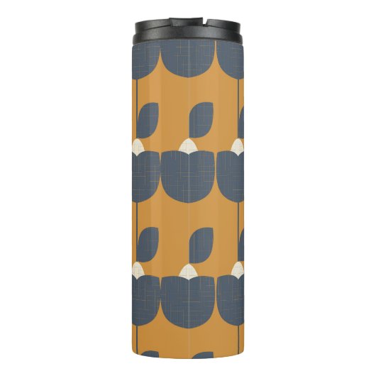 レトロモダン花:北欧の幾何学的。 タンブラー (裏面)