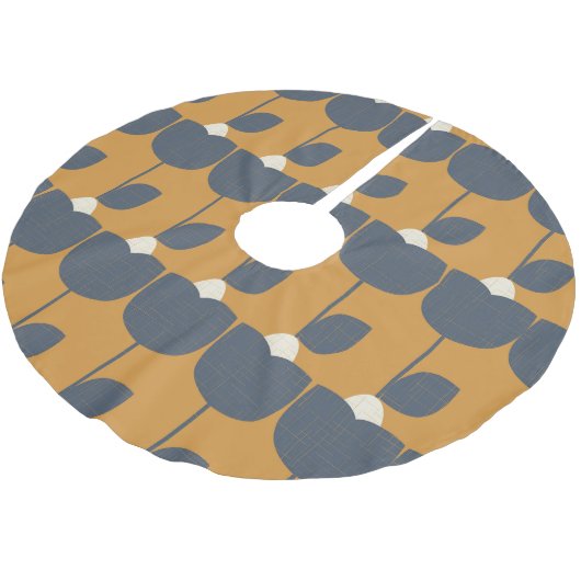 レトロモダン花:北欧の幾何学的。 ブラッシュドポリエステルツリースカート (アングル)