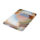 レトロモダン茶色と青のグラフィック円のパターン バスマット (アングル)