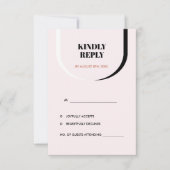 レトロモダン赤面テラコッタブラックアンドホワイトRSVP 出欠カード (正面)