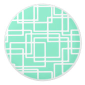 レトロモダン長方形（希釈アクア） セラミックノブ (正面)