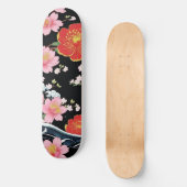 レトロモダン青海波桜花日本パーティー スケートボード (正面)