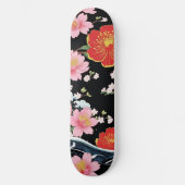 レトロモダン青海波桜花日本パーティー スケートボード (正面)