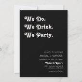 レトロモダン飲むパーティー結婚 招待状 (正面)