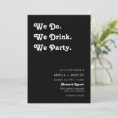 レトロモダン飲むパーティー結婚 招待状 (スタンド正面)