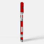 レトロモダン魚，深い赤と灰色/灰色 Case-Mate iPhoneケース (裏面 / 右)