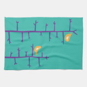 レトロモダン鳥の木の枝 キッチンタオル (横)