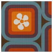 レトロモダン60年代70年代の花文柄 ファブリック (クローズアップ)