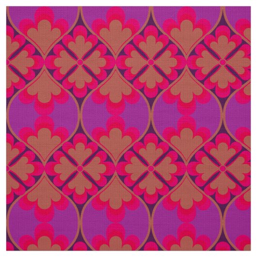 レトロモダン60年代70年代の花模様 ファブリック (見本)