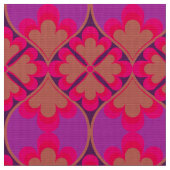 レトロモダン60年代70年代の花模様 ファブリック (クローズアップ)