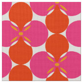 レトロモダン60年代70年代の花模様 ファブリック (クローズアップ)