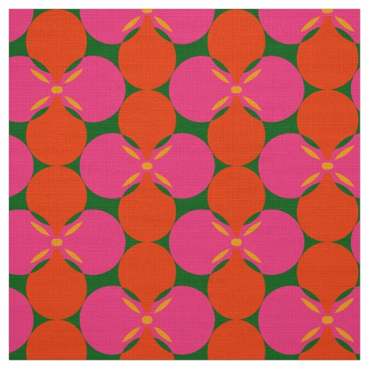 レトロモダン60年代70年代の花模様 ファブリック (見本)