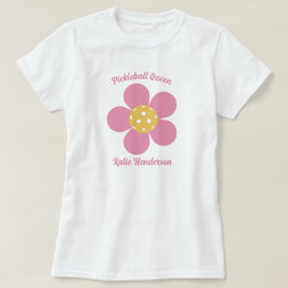レトロモダン70年代ピックボールパーソナライズされた花 Tシャツ
