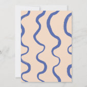 レトロモダン&はっきりしたタイポグラフィブルー結婚ズ セーブザデート (裏面)