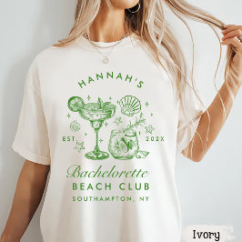 レトロモダン グリーンとイエローのバチェラーウイークエンド Tシャツ