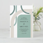 レトロモダン シンプル ジオメトリック 招待状 (スタンド正面)