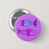 レトロモダン、バイオレット、アメジスト紫 缶バッジ (正面&裏面)