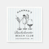 レトロモダン バチェロレッテ 黒の紙ナプキン スタンダードカクテルナプキン (正面)