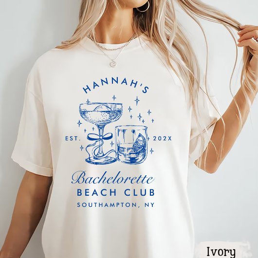 レトロモダン ピンク & ブルー バチェロレッテ ウィークエンド Tシャツ