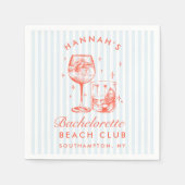 レトロモダン ブライズメイド ブルー ペーパーナプキン スタンダードカクテルナプキン (正面)