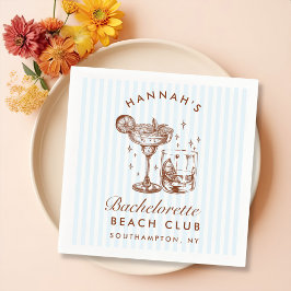 レトロモダン ブライズメイド ブルー ペーパーナプキン スタンダードカクテルナプキン