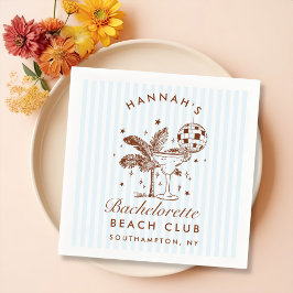 レトロモダン ブライズメイド ブルー ペーパーナプキン スタンダードカクテルナプキン