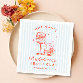 レトロモダン ブライズメイド ブルー ペーパーナプキン スタンダードカクテルナプキン