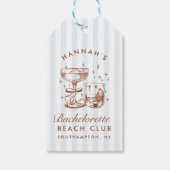 レトロモダン ブルー＆ブラウン ブライズメイド ウィークエンド ギフトタグ (正面)