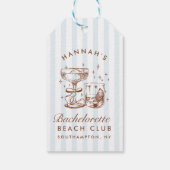 レトロモダン ブルー＆ブラウン ブライズメイド ウィークエンド ギフトタグ (裏面)
