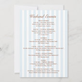 レトロモダン ブルー＆ブラウン ブライズメイド ウィークエンド 招待状 (裏面)