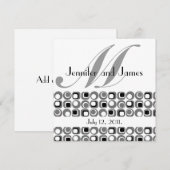 レトロモダン モノグラム ウェディング 招待状 (正面/裏面)