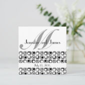 レトロモダン モノグラム ウェディング 招待状 (スタンド正面)