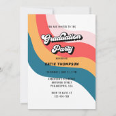 レトロモダンGroovy Arch写真卒業 招待状 (裏面)