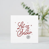 レトロモダンLet It Snow Christmas Business Logo シーズンカード (スタンド正面)