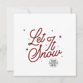 レトロモダンLet It Snow Christmas Business Logo シーズンカード (正面)