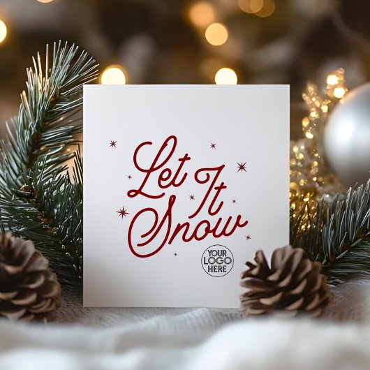 レトロモダンLet It Snow Christmas Business Logo シーズンカード