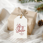 レトロモダンLet It Snow Christmas Script | レッド ギフトタグ<br><div class="desc">レトロモダンLet It Snow Christmas Script | レッドギフトラベル</div>