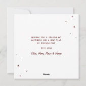 レトロモダンLet It Snow Christmas Script | レッド シーズンカード (裏面)