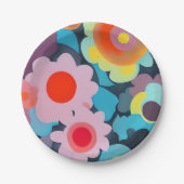 レトロモデルの花 ペーパープレート (正面)