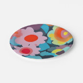 レトロモデルの花 ペーパープレート (アングル)